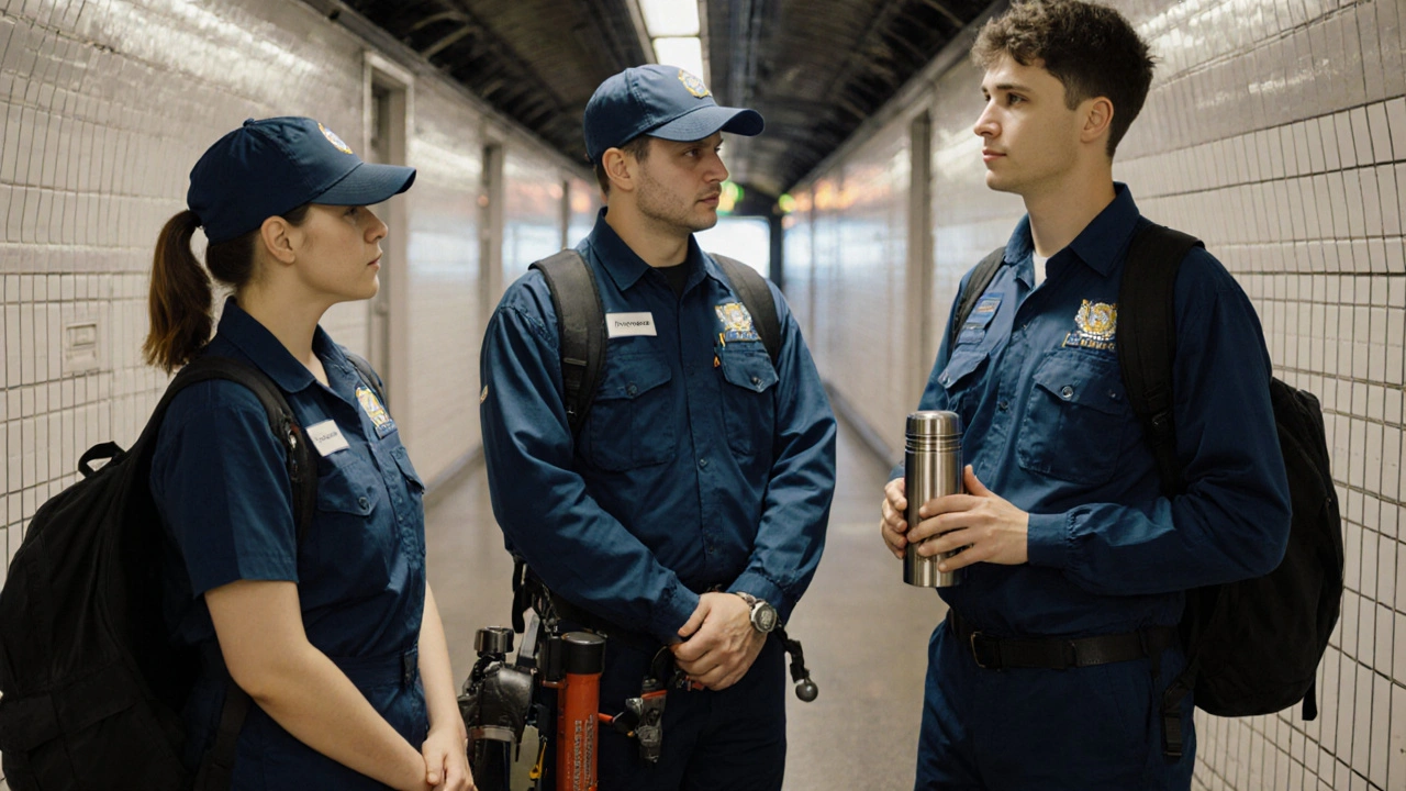 Працівники метрополітену відпочивають разом під час зміни