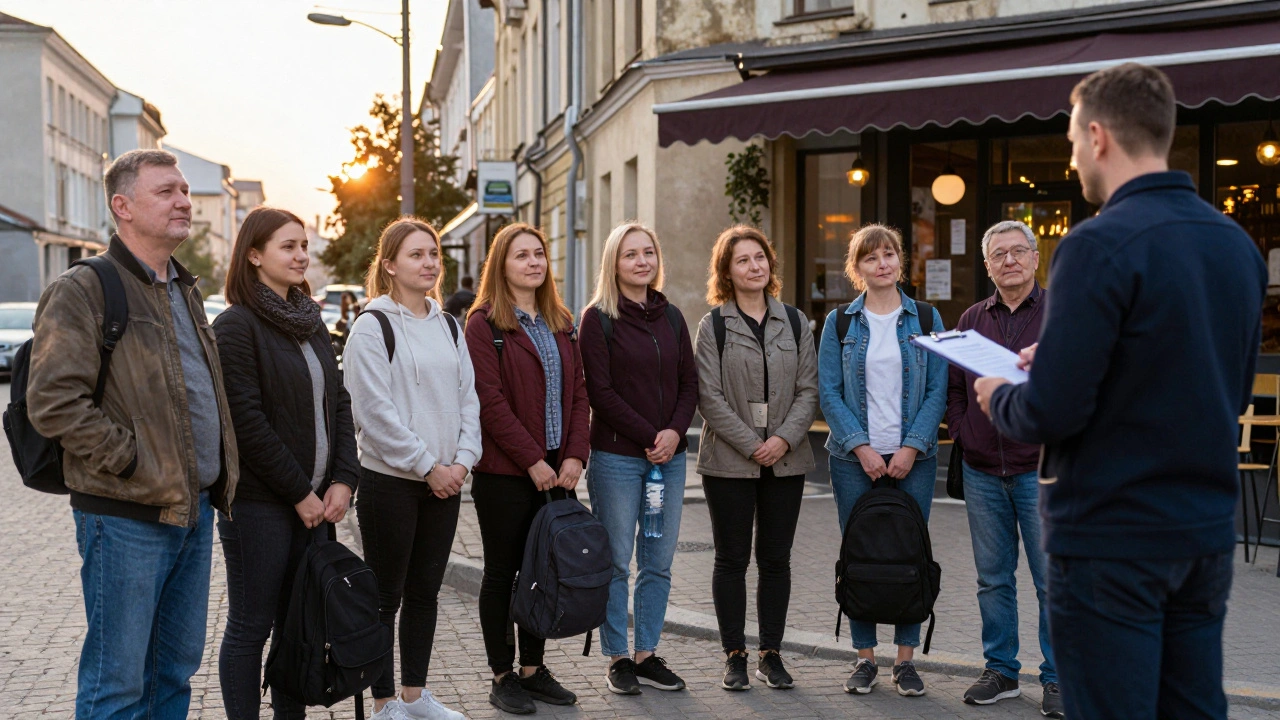 Люди чекають на роботу на вулиці в Києві о 6 ранку.