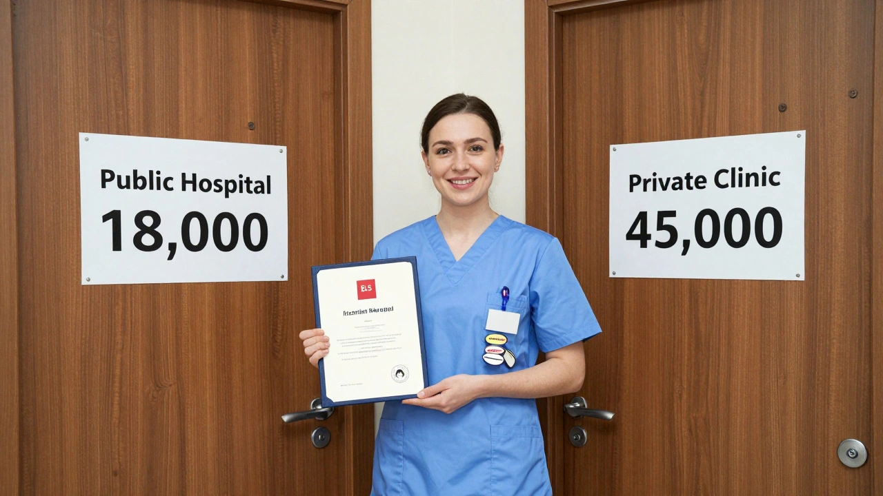 Медсестра обирає між роботою у державній лікарні та приватній клініці з різними умовами.